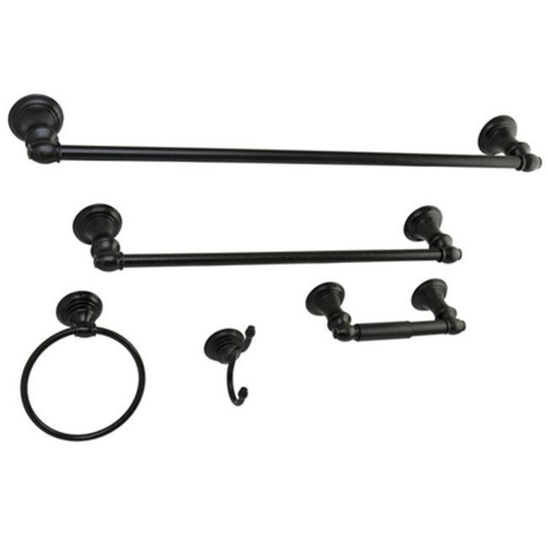 Furnorama 5 PieceProvence Collection Towel Bar Bath Hardware Set; Oil Rubbed Bronze FU340276